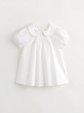Young Girl Sweet And Cute Doll Collar Bubble-Sleeved Short Dress Summer